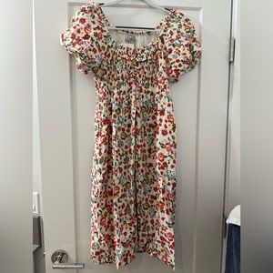 Multi coloured floral midi dress